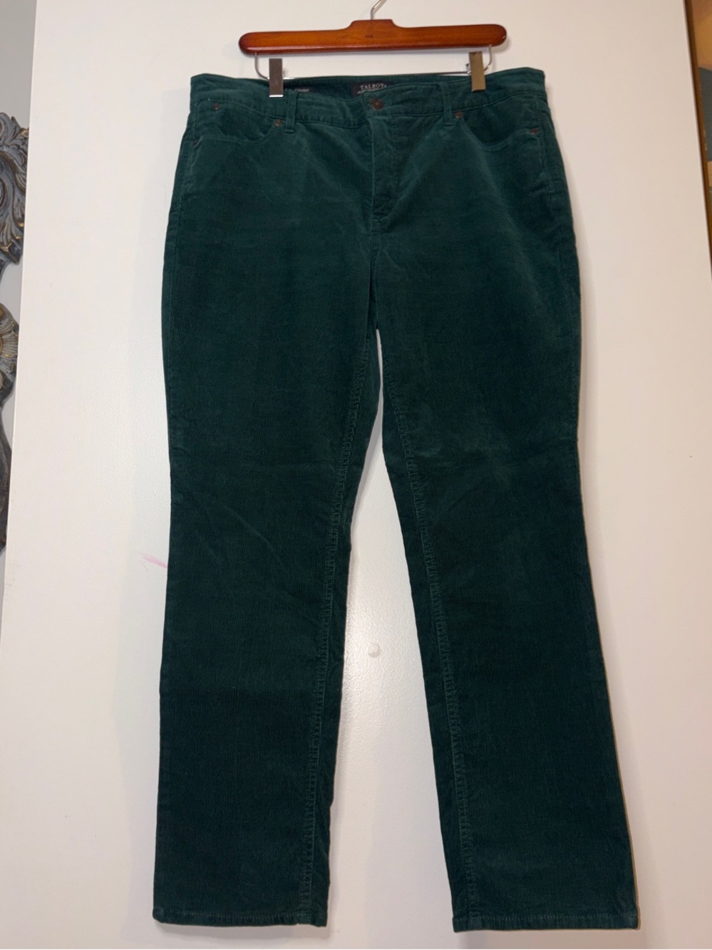 Talbots Dark Green Straight-Leg Corduroy Jeans Size 14p